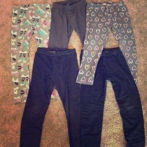 5 pair of 5T girl leggings $15